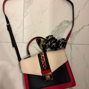 Aldo Black, Red, and Cream Satchel